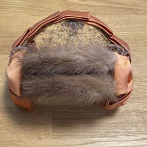 Vintage Mink and Satin Headband Hat